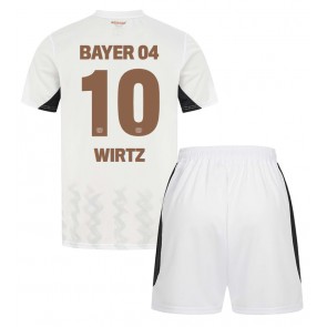 Billiga Bayer Leverkusen Florian Wirtz #10 Bortatröja Barn 2024-25 Kortärmad (+ Korta byxor)